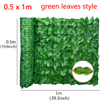 (0.5 x1M green leaves) 39.3x19.6inch Artificial Leaf Privacy Fence Roll Wall Landscaping Fence Privacy Fence Screen Outdoor Garden Backyard Balcony Fence Privacy