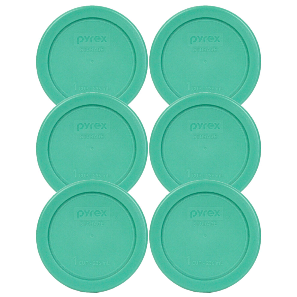 Pyrex 7202-PC 1 Cup Green Round Plastic Replacement Lid - 6 Pack