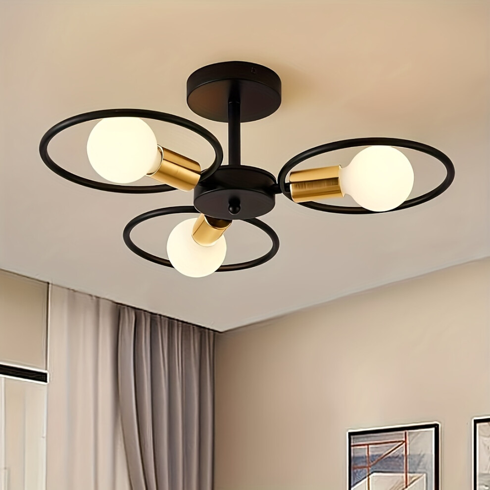 Skesrjtop Light (Modern) 1Pc Vintage Ceiling Modern Industrial Style Chandelier, 3- Branch Style Ceiling Fixture