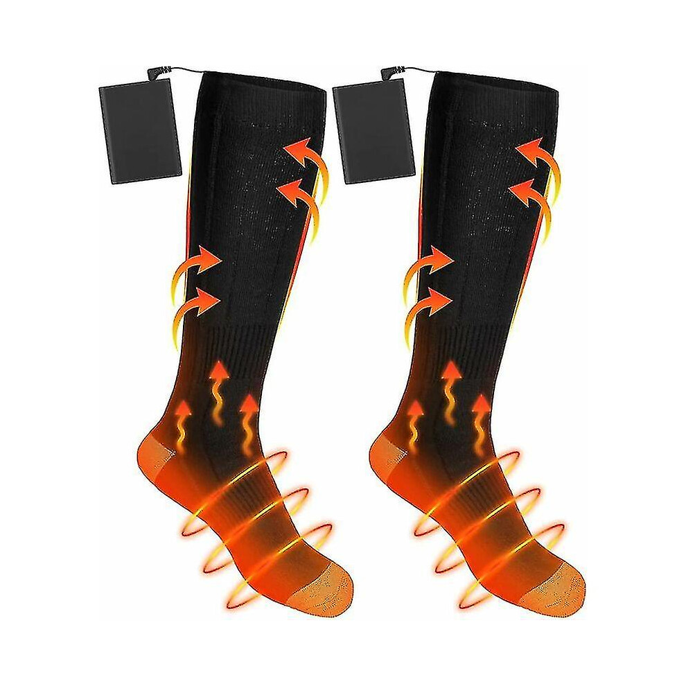 Heated Socks Men Women, Heated Socks With 4000mah Rechargeable Battery, Electric Heated Foot Warmers Size L