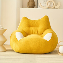 (Yellow, 70*65*65CM) 1pc Whimsy Cat Ear Lazy Sofa, Multi-Purpose Polyester & Foam Bean Bag Chair