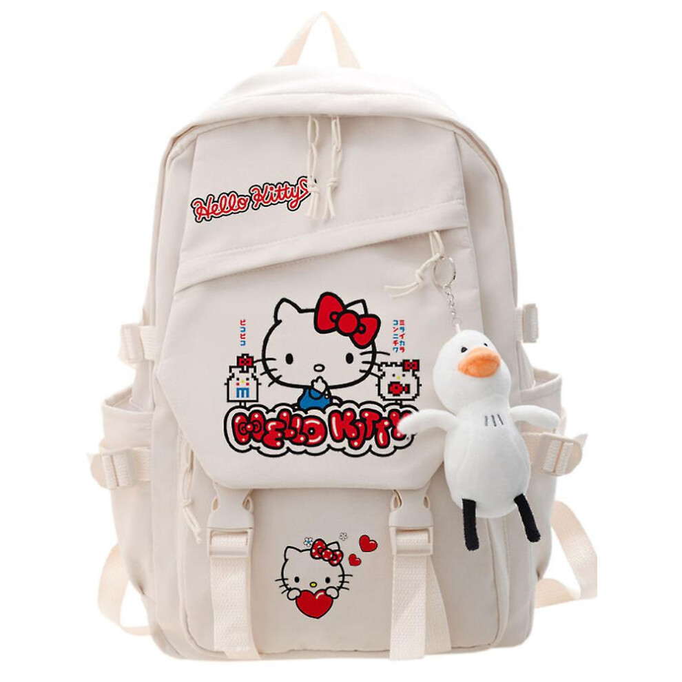 (KT Bags white 1) Kawaii Hello Kitty Backpacks Schoolbags For Teenagers Travedl Rucksack Women Anime Bags For Girls Mochila Portfolio To School