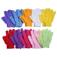 Guantes Exfoliantes 10 Pairs, 100% Nylon, 10 Colores Guantes Doble Cara para Spa Masaje Cuerpo Ducha