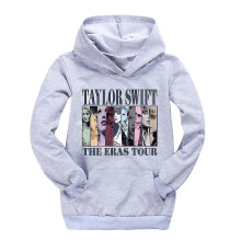 (Gray, 13-14 Years) Latest Pop Taylor Swift The Eras Tour Hoodie Kids Girls Boys Hooded Sweatshirt Casual Pullover Jumper Tops Xmas Gifts Deliver Fast