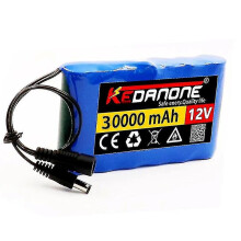 (Battery x1) New Portable Super 12v 30000mah Rechargeable Lithium Ion Battery Pack Capacity Dc 12.6v 30ah Cctv Cam Monitor Charger