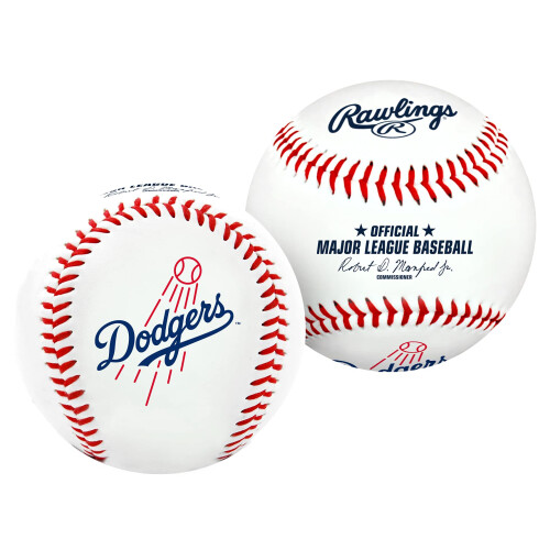 Rawlings MLB Los Angeles Dodgers Teamlogo Honkbal, Wit, 1