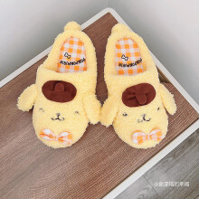 (Style 6, One Size For EU36-37) Sanrio Cinnamoroll Slipper Warm Winter Pom Pom Purin My Melody Indoor Shoes Cute Kuromi Home Shoes For Girl Woman Flat Non-slip