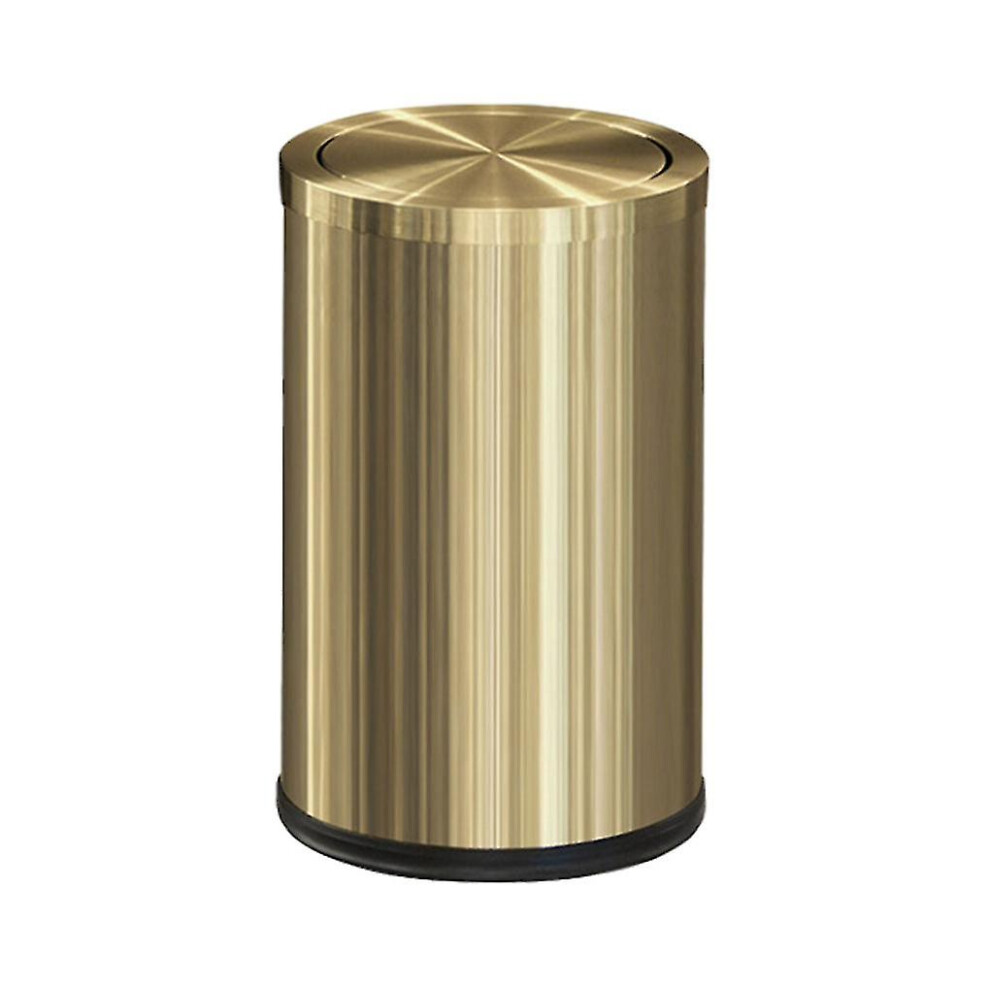 (9L Gold) Stainless Steel Garbage Can With 9l Capacity - Durable And Rust-proof