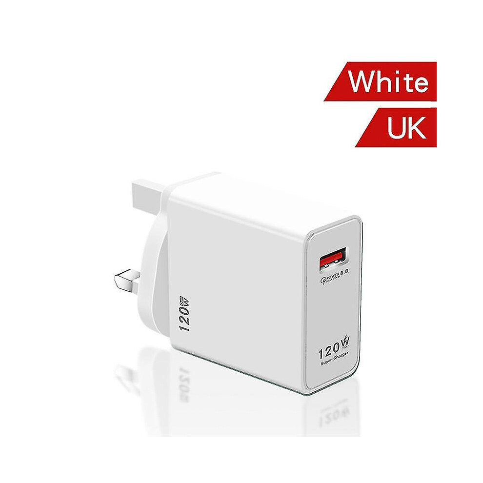 (Uk) 120W Fast Charging Usb Charger Power Adapter For Iphone Xiaomi Samsung 8795863172569