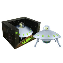 Off the Wall Toys Alien Glow-in-The-Dark UFO Space Ship and Bendable A