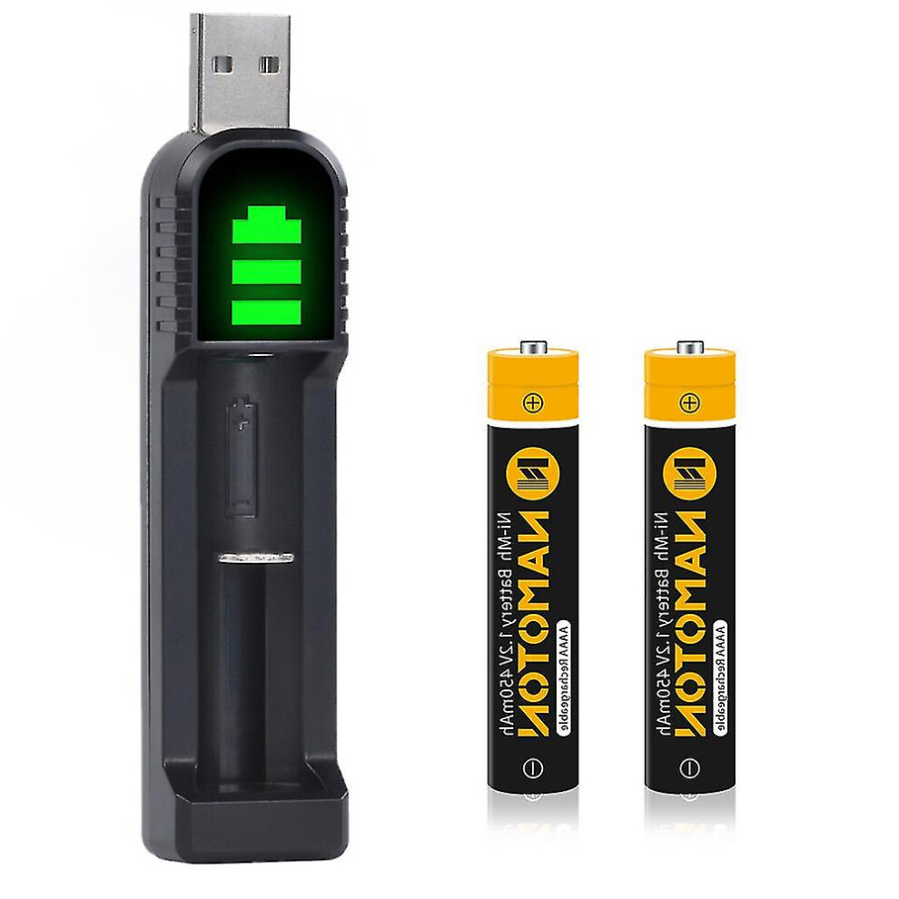 2pcs Aaaa 4a Ni-mh Rechargeable Batteries With Usb Charger, Compatible With Microsoft Dell Capacitive Pen