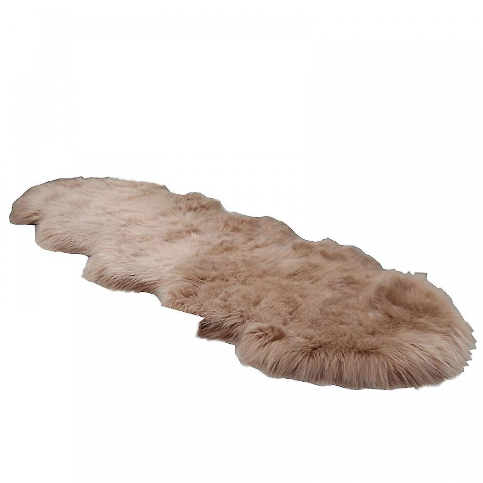 (Brown) Classic Soft Faux Sheepskin Fur Rug White Fluffy Area Rug Shag Rug Carpets For Bedroom Living Room