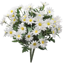 2 Bunches Of Artificial Daisy Flowers, Country-style Imitation Non-fading Plastic Flowers-(white)