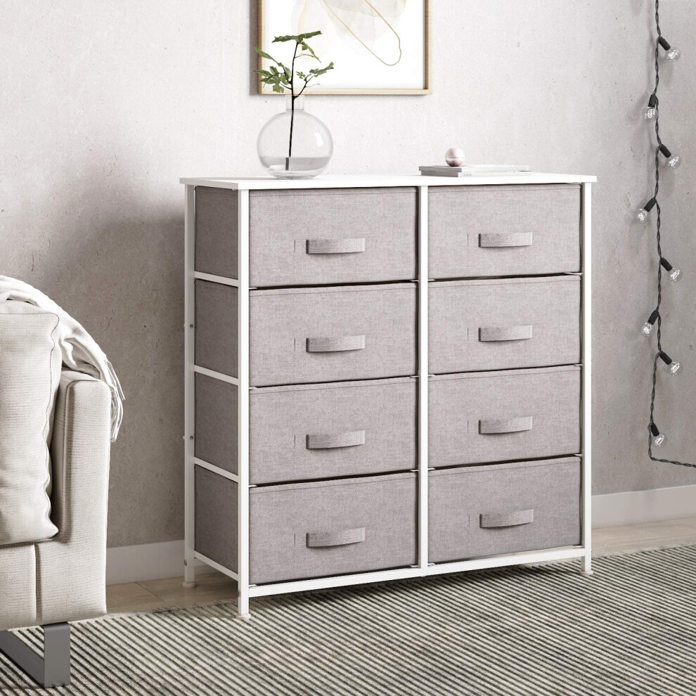 Jooli H Bedroom Chest of Drawers , Storage Unit with 8 Fabric Drawers