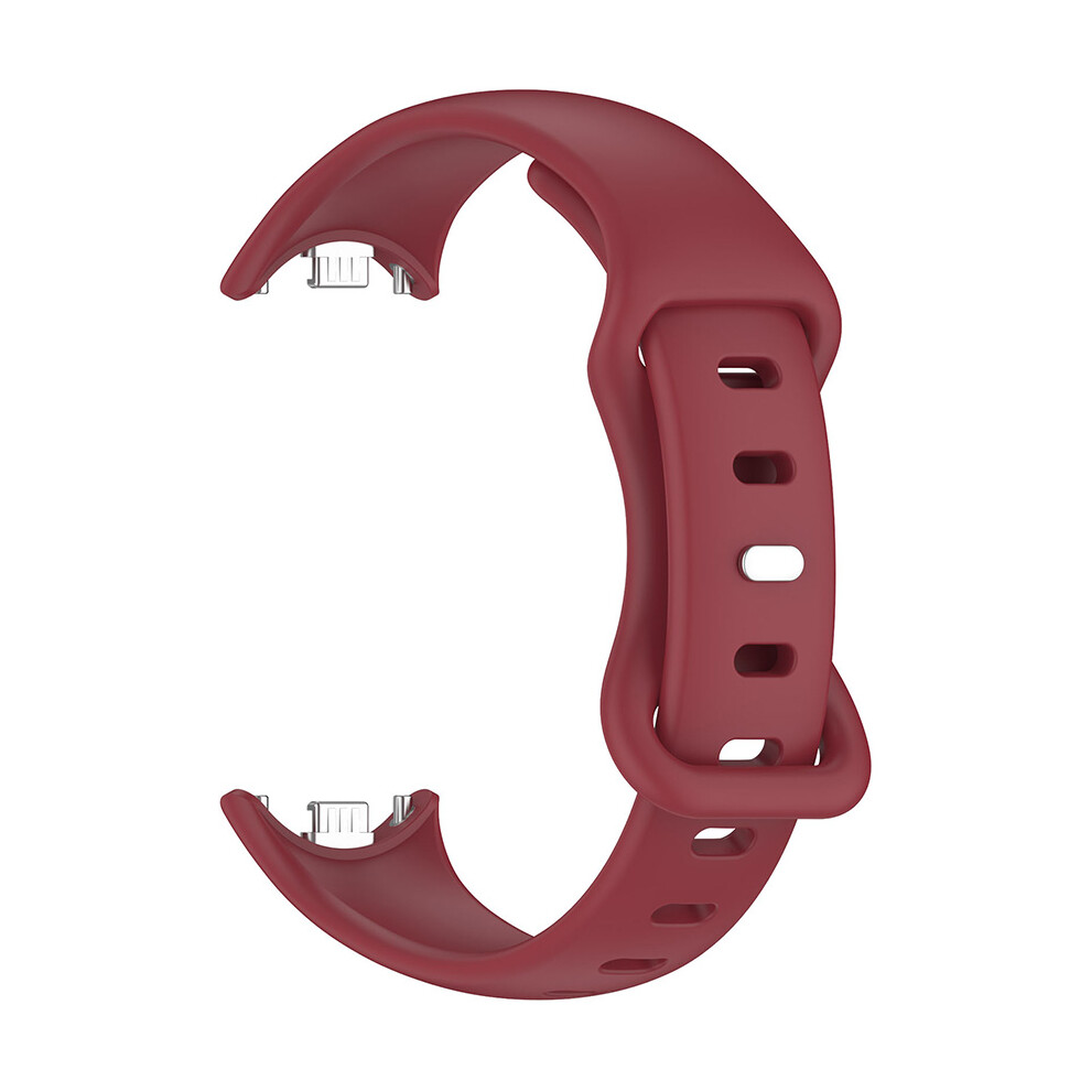 (Wine Red) Watch Strap Eight-Tailed Reverse Buckle Soft Silicone Watch Band For Xiaomi Band 9/9 Nfc/8/8 Nfc Red,Not,Specified 735632091446