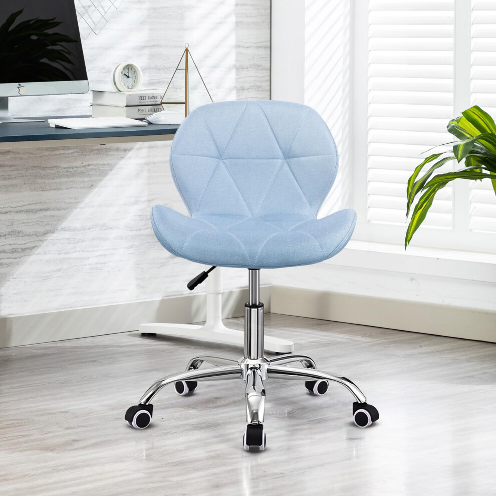 Modern Swivel Office Chair, Height Adjustable Padded Armless  Chair