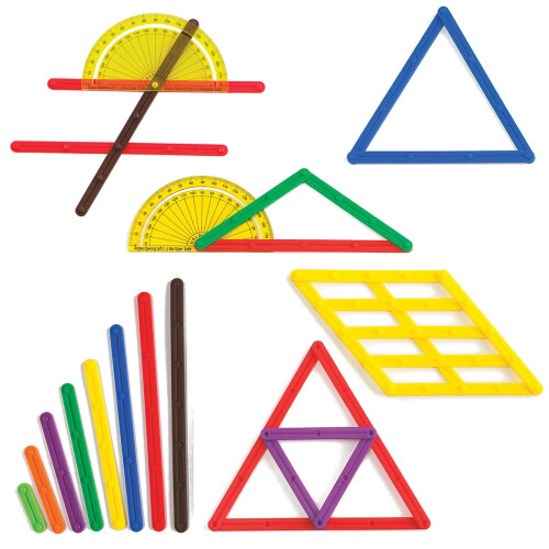 LEARNING ADVANTAGE GeoStix Basic Set - 80 Κατασκευαστικά Στελέχη - 24 Κάρτες Δραστηριοτήτων