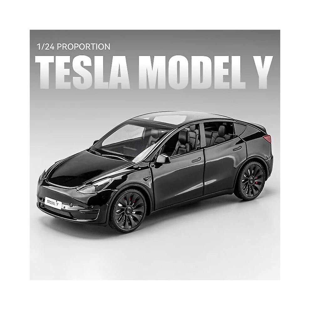 (Model Y Black) 1:24 Tesla Cybertruck Model Y Model 3 Model X Alloy Diecasts-image-OPC-PFVY8SQ-NEW