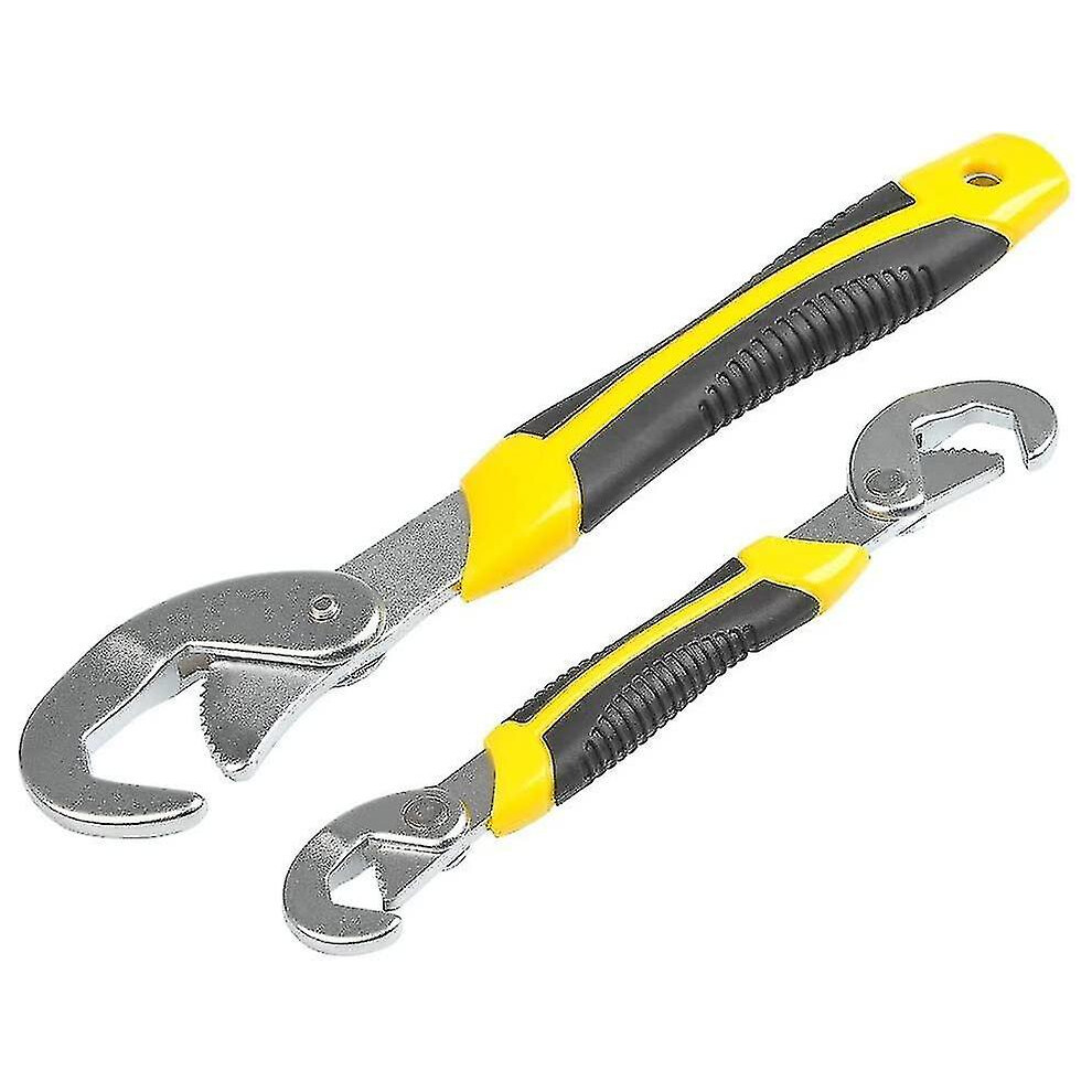 2Pcs Universal Combination Spanners Adjustable Wrench Multi-Function Tool Set Automatic Unlocking Set Adjustable 6-32Mm 3247719299739