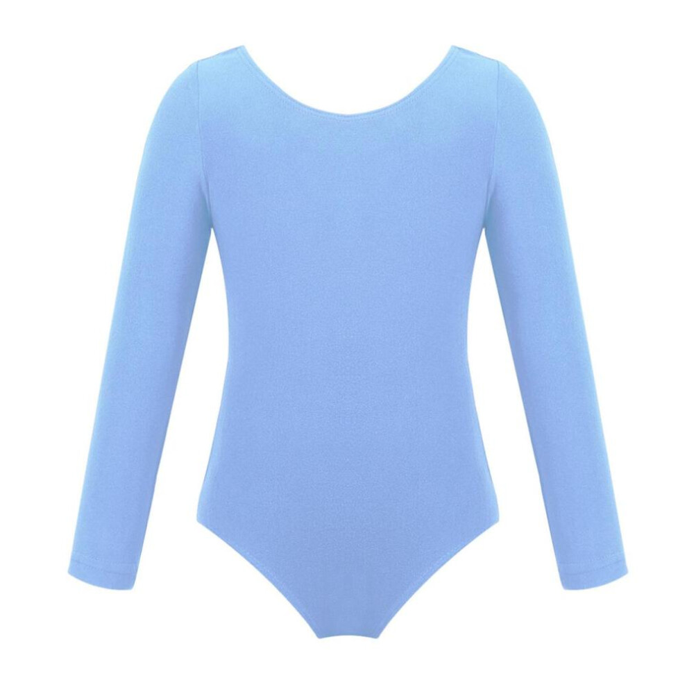 (blue, 6-7 Years) Kids Girls Long Sleeve Ballet Dancer Leotard Dress Stage Performance Dance Costumes