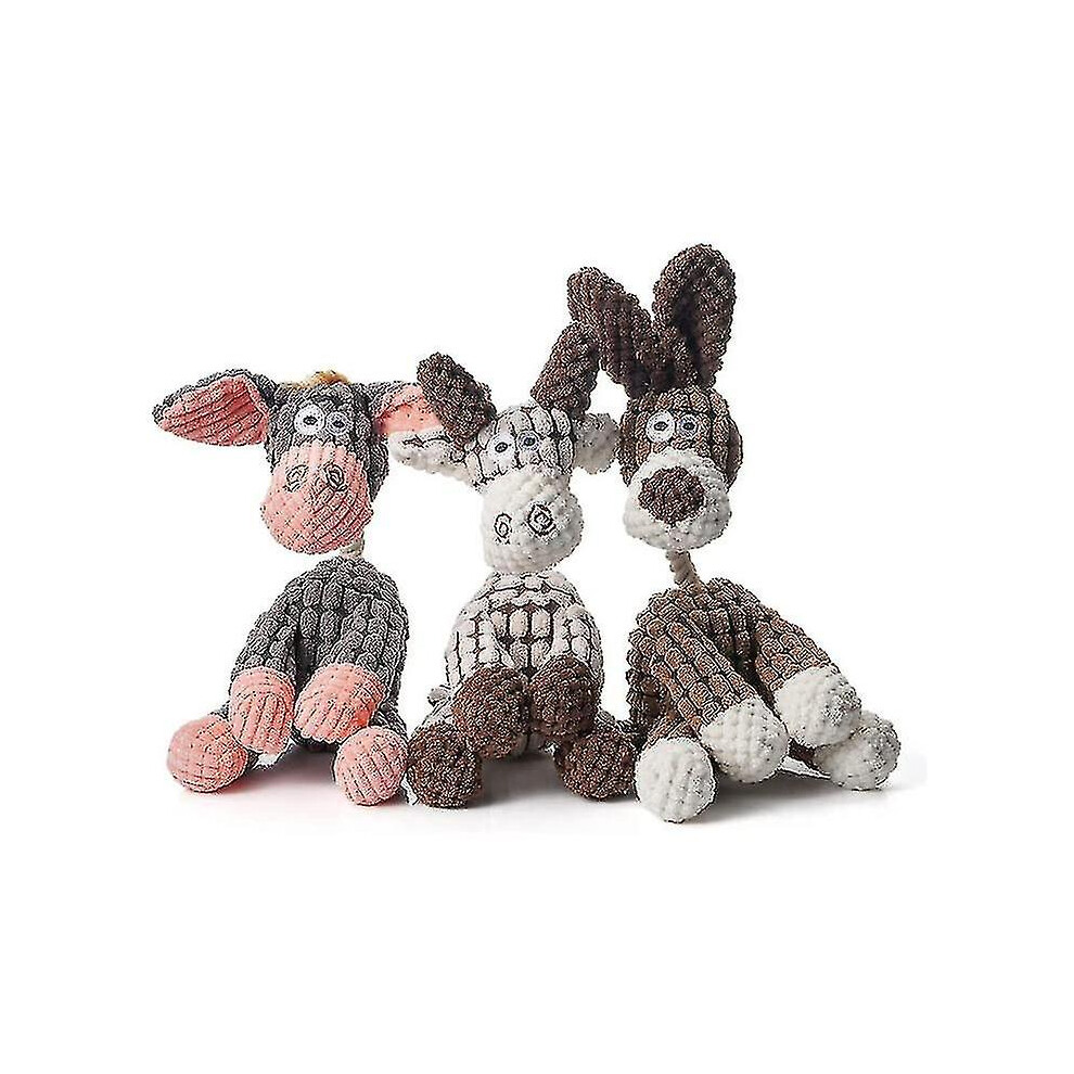 (3Pcs) Indestructible Robust Donkey, Squeaky Dog Toys For Aggressive Chewers