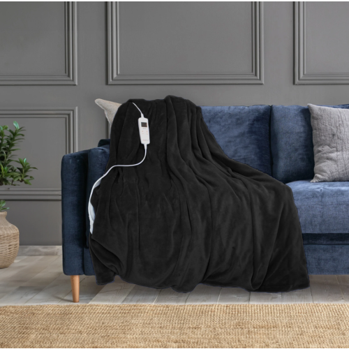 NEO (Black) Neo Electric Heated Throw Over Blanket - Reversible