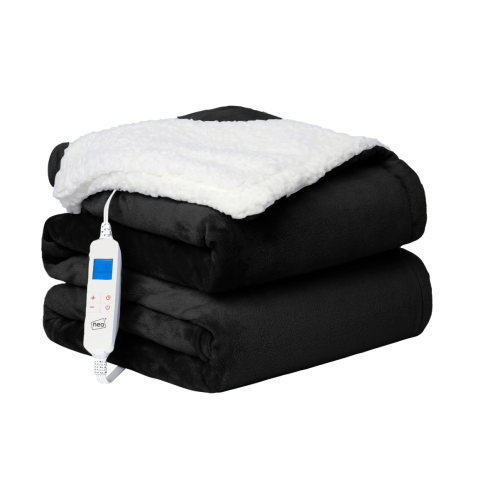 NEO (Black) Neo Electric Heated Throw Over Blanket - Reversible 2