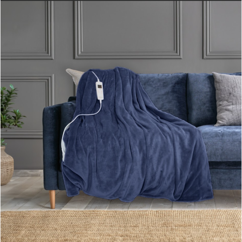 NEO (Navy) Neo Electric Heated Throw Over Blanket - Reversible