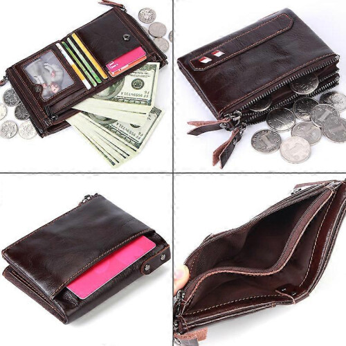 Genuine Leather Wallet Men's First Layer Cowhide Wallet Card Holder 1