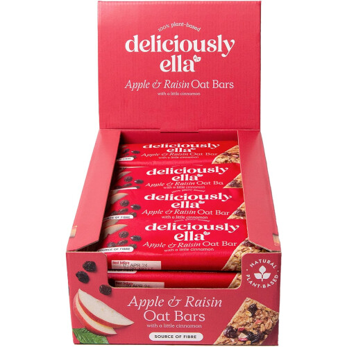 Deliciously Ella Apple and Raisin Oat Bar (16 bars) Natural Ingredients Breakfast Bar Vegan  Healthy Snack Gluten Free (50g x 16 snack bars)