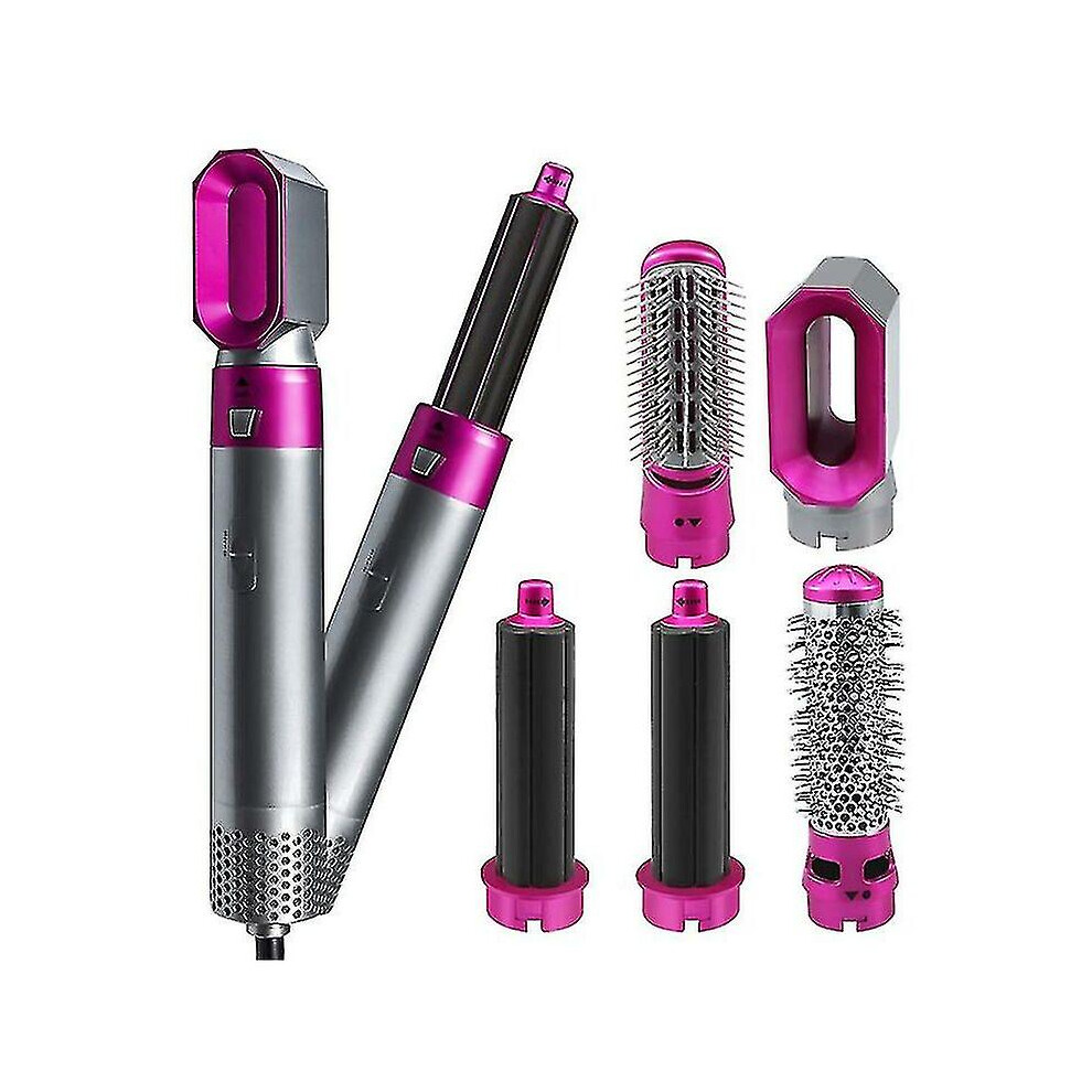 Electric Hair Dryer Hair Dryer 5 In 1 Hair Curler Automatic Hair Straightener Blow Dryer Brush Hair Dryer Pink
