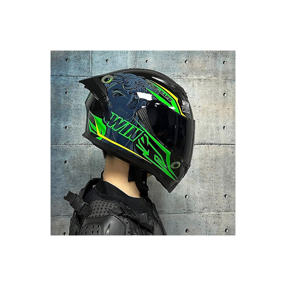 (5, xL) Jiekai Dot Certified Full Face Motorcycle Helmet Racing Dual Lens Helmet-image-OPC-PFVYBK6-NEW