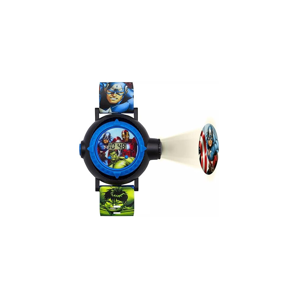 Avengers Children's Digital Watch with Multicolour Dial Digital Display and Blue PU Strap AVG3536