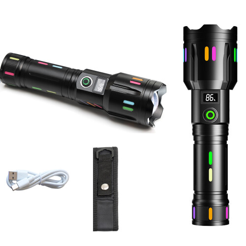 High Powered 500000Lumens LED Rechargeable Flashlight Torch 5 Lighting Modes