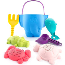 Sand Toy Set for Children And Toddlers, Beach Toys with Sand Shovel And Sand Pail, Turtle, Crocodile, Whale And Crab Water Toys, 7 Pieces