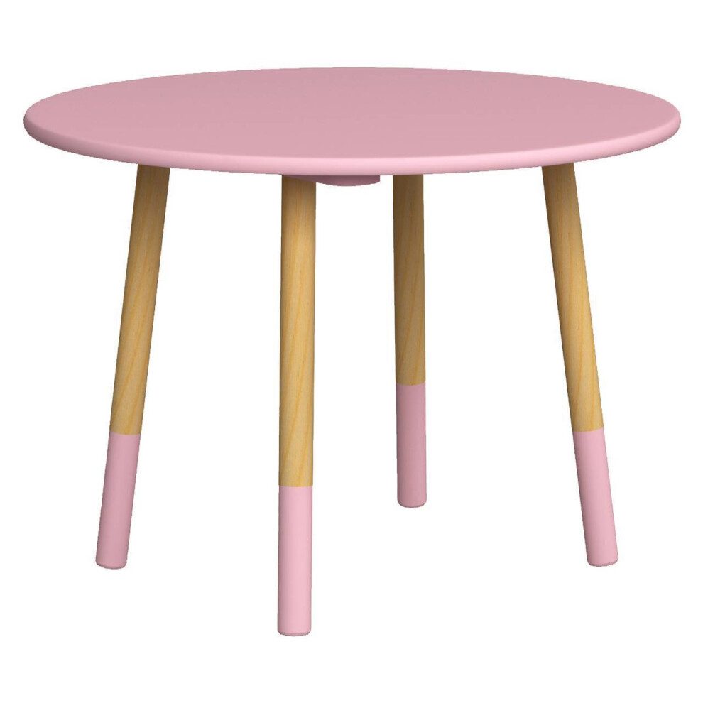 (Pink) Kids Wooden Round Table Toddlers Small Children Home Nursery Play Room Furniture