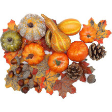 Thanksgiving Artificial Pumpkins Home Decoration Set, Mixture Of 50 Artificial Harves
