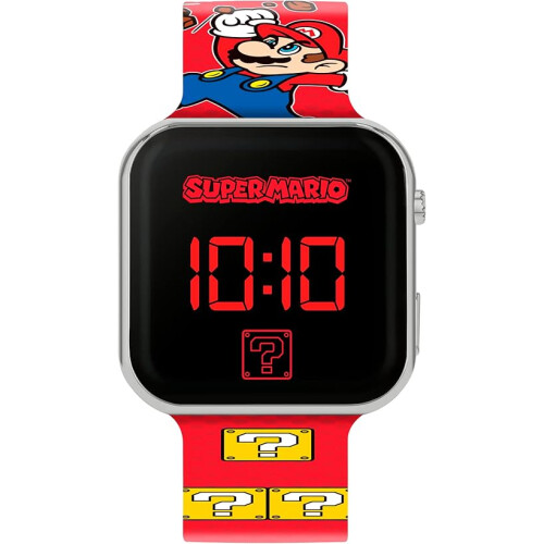 Super Mario Boys Digital Quartz Watch with Plastic Strap GSM4107