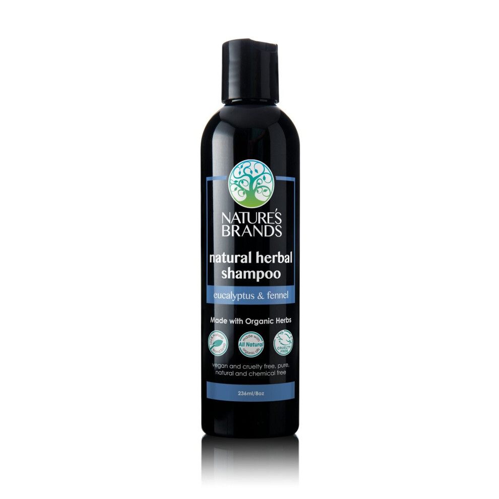 Natural Shampoo by Herbal Choice Mari (Eucalyptus & Fennel, 8 Fl Oz Bottle) - Made with Organic Ingredients - No Toxic Synthetic Chemicals