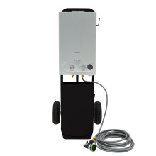(18L Portable Horse Shower Instant Gas Hot Water Heater LPG Boiler & Trolley Black) Portable Horse Shower Hot Water Boiler & Trolley