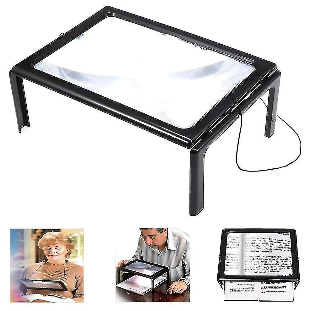 Light Rectangular Magnifier For Visually Impaired 3X Full Page Magnifier Magnifier With Hands-Free