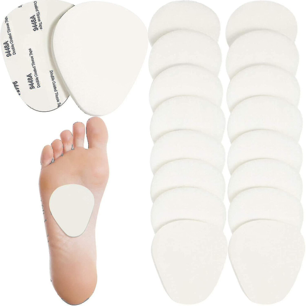 20 Pieces Metatarsal Felt Foot Pads Insert Pads Ball Of Foot Cushion for Foot Pain Relief Forefoot And Sole Adhesive Foam Foot Pad
