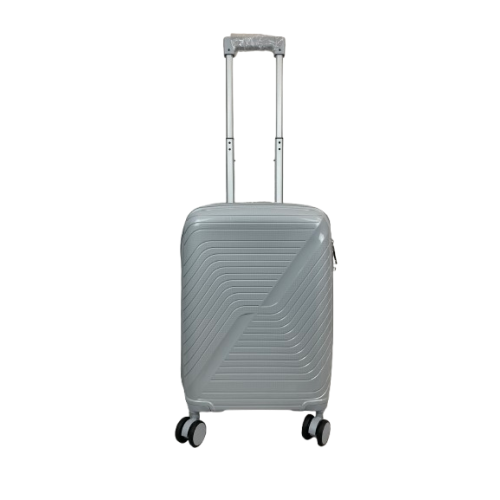 (Silver, Small 20") Hampton&Stewart PP 8 Wheel Hard Shell Suitcase