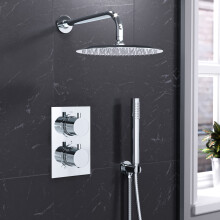 Nes Home 2 Dial 2 Way Round Concealed Chrome Thermostatic Shower Mixer,Head,Handset set