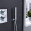 NES Home Nes Home 2 Dial 2 Way Round Concealed Chrome Thermostatic Shower Mixer,Head,Handset set 6