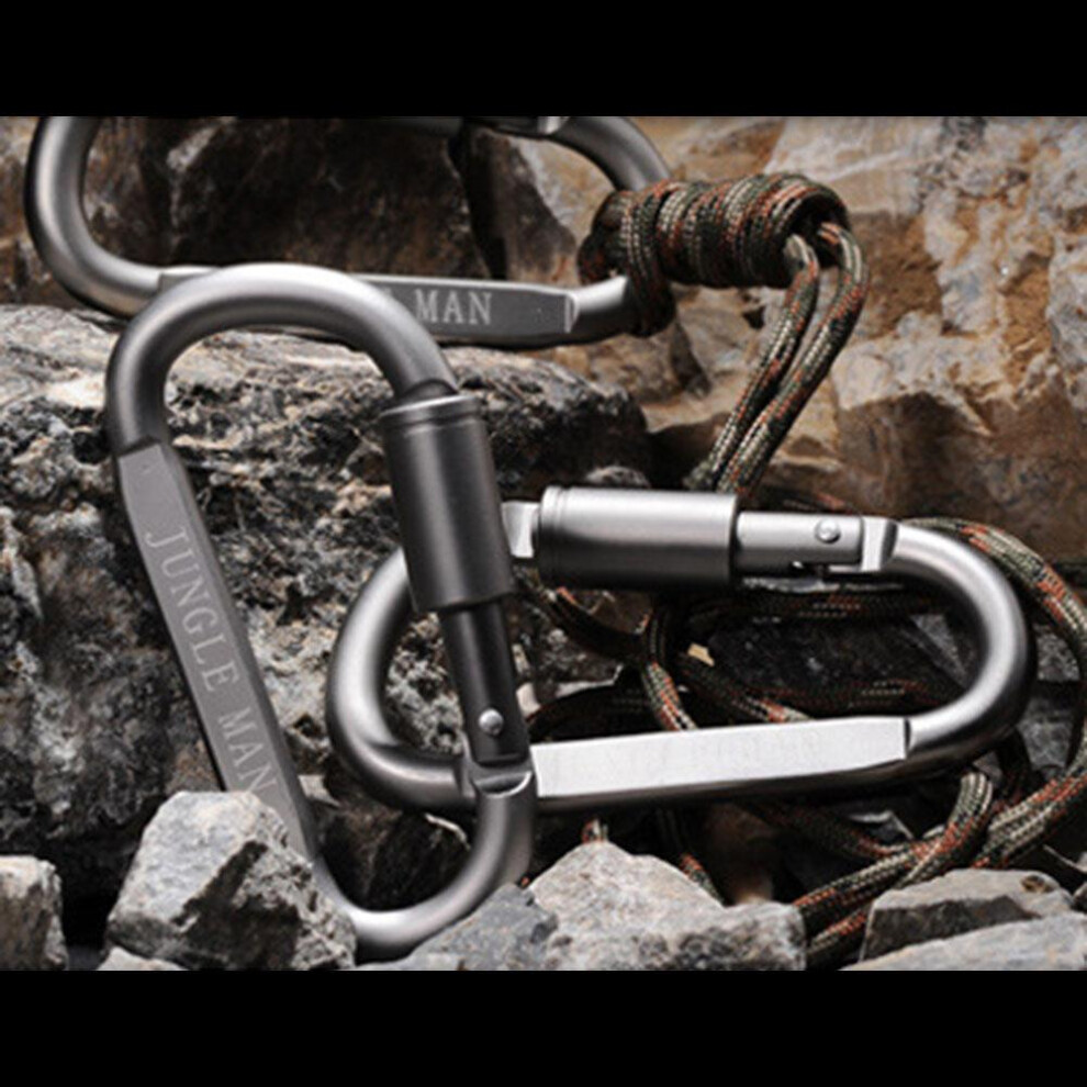5PCS Outdoor Camping Hiking D Carabiner Screw Lock Key Chain Aluminum Alloy