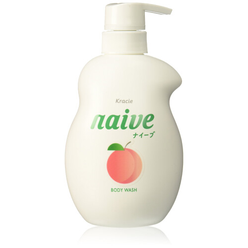 KRACIE Naive Savon Corps Pump, Pêche, 17,9 Onces