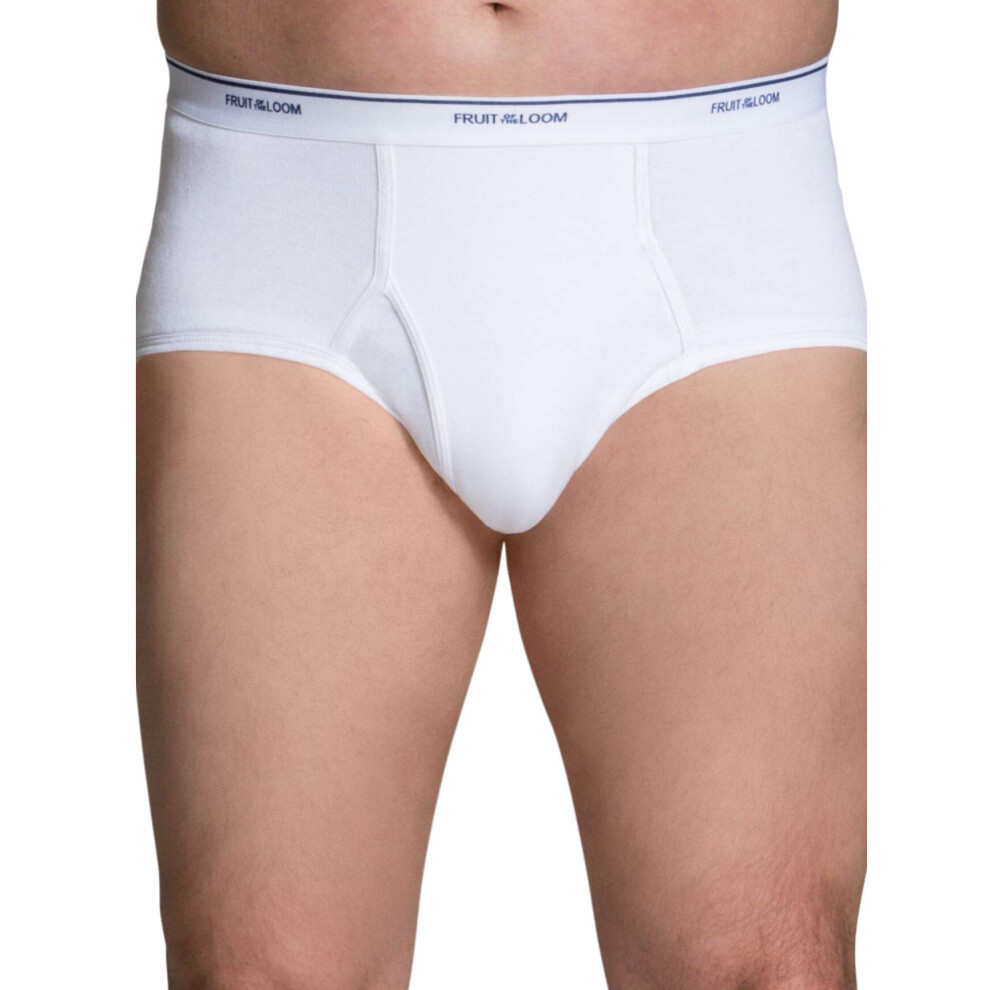 Lot de 6 slips classiques blancs Fruit of the Loom pour homme, tailles ?tendues, blanc, taille XX-Large US