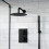 NES Home Nes Home Folke 2 Dial 2 Way Round Concealed Thermostatic Shower Mixer Valve, Shower Head, and Handset Black Matte 2