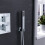 NES Home 2 Way Square Concealed Thermostatic Shower Mixer,Head,Handset set Chrome 6